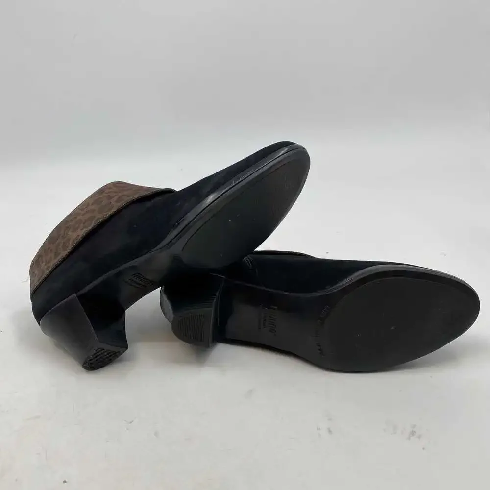 Munro Black Animal Print Faux Suede Booties | Women’s Size 10